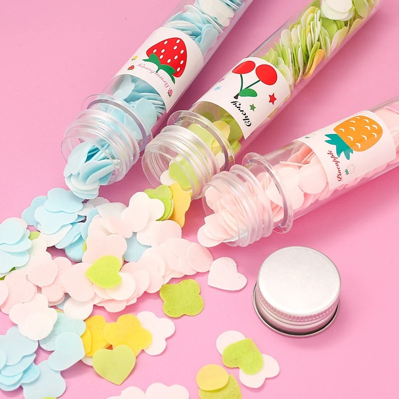 Buy 3 Pcs - Portable Hand Washing Bath Flower Shape Paper Soap Strips In Test Tube Bottle - H01275