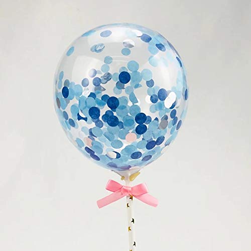 Buy CONFETTI BALLOON CAKE TOPPER - BLUE (5 PIECES) Online