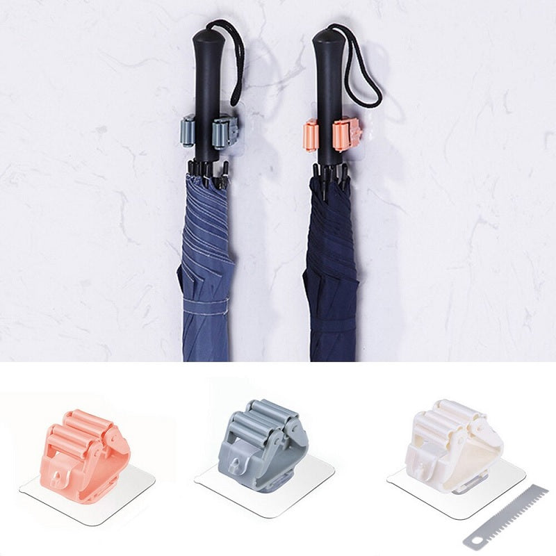 Buy Pack of 4 - Sticker Self Adhesive Multifunction Wall Mounted Mop Broom Holder - H01314