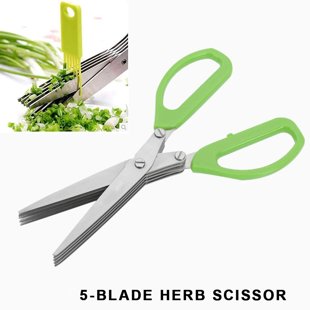 Buy Multifunction Vegetable Stainless Steel Herbs Scissor with 5 Blades Online