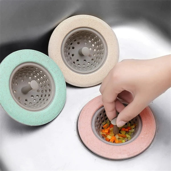 Buy 2 Pcs - Silicon Sink Strainer Kitchen Drain Basin Basket Sink Drainer - H01345