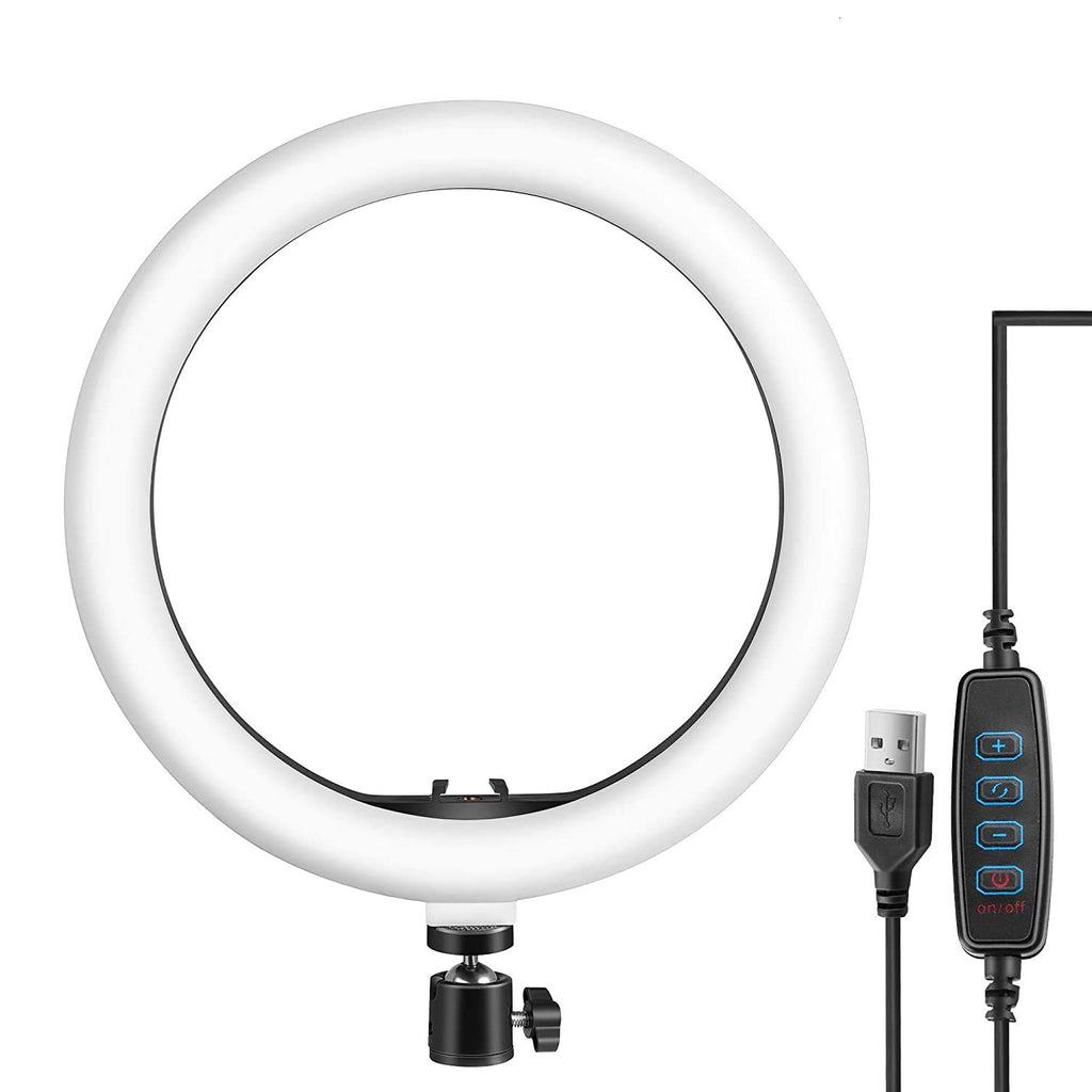 Buy 10" Portable LED Ring Light with 3 Color Modes Dimmable Lighting Online