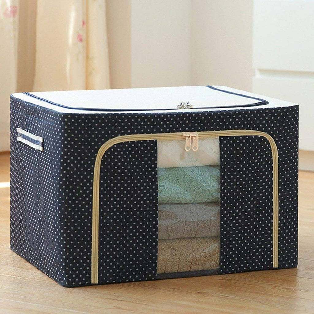 Buy Fabric Foldable Box Steel Frame Collapsible Wardrobe Storage Organizer Bag - H01426