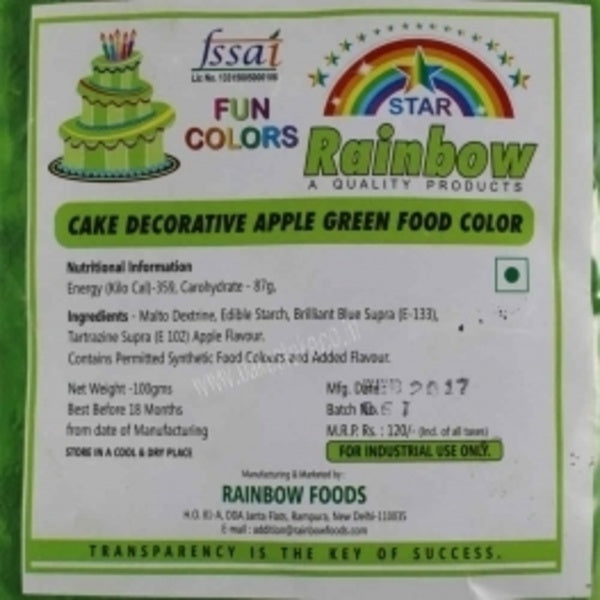 Buy Rainbow Powder Food Color - Apple Green Online