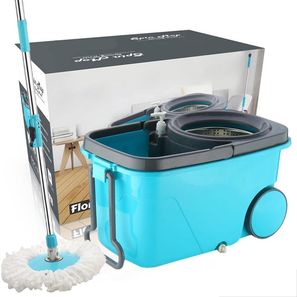 Buy Heavy Duty Microfiber Spin Mop with Plastic Bucket With Wheels Online