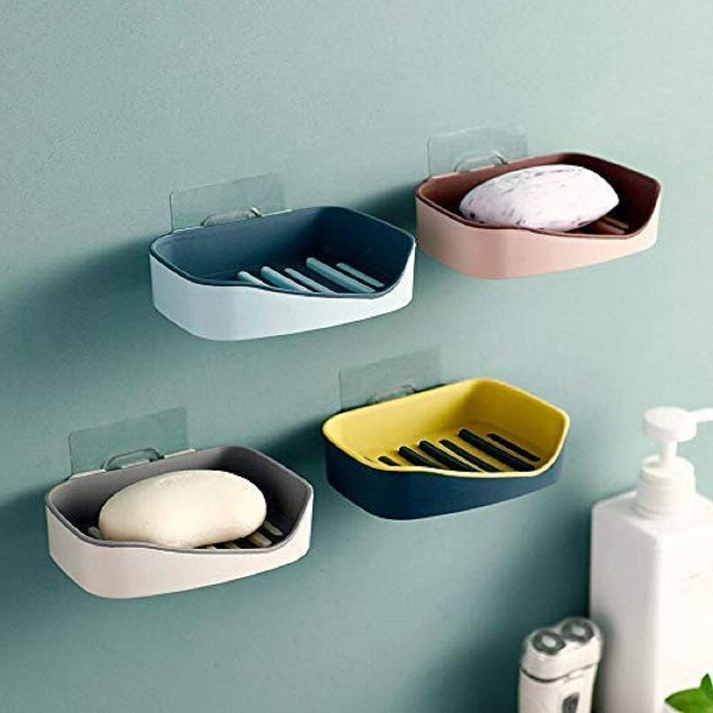 Buy 2 Pcs - Fancy Plastic Soap Dish (Random Colors) Online