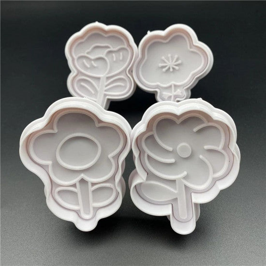 Buy Mix Floral Shapes Plunger Cutter Set of 4 Pieces Online - ALLMYWISH.COM