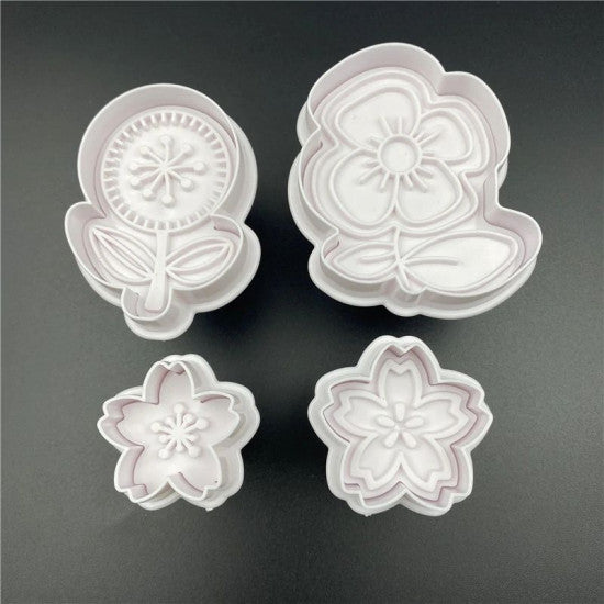 Buy Mix Flower Shapes Plunger Cutter Set of 4 Pieces Online - ALLMYWISH.COM