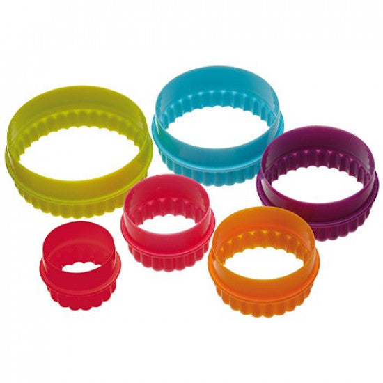 Buy Multi Colour Round Shape Plastic Cookie Cutter - Set of 6 Pieces Online