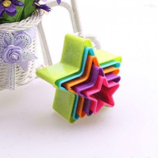 Buy Multi Colour Star Shape Plastic Cookie Cutter - Set of 5 Pieces Online