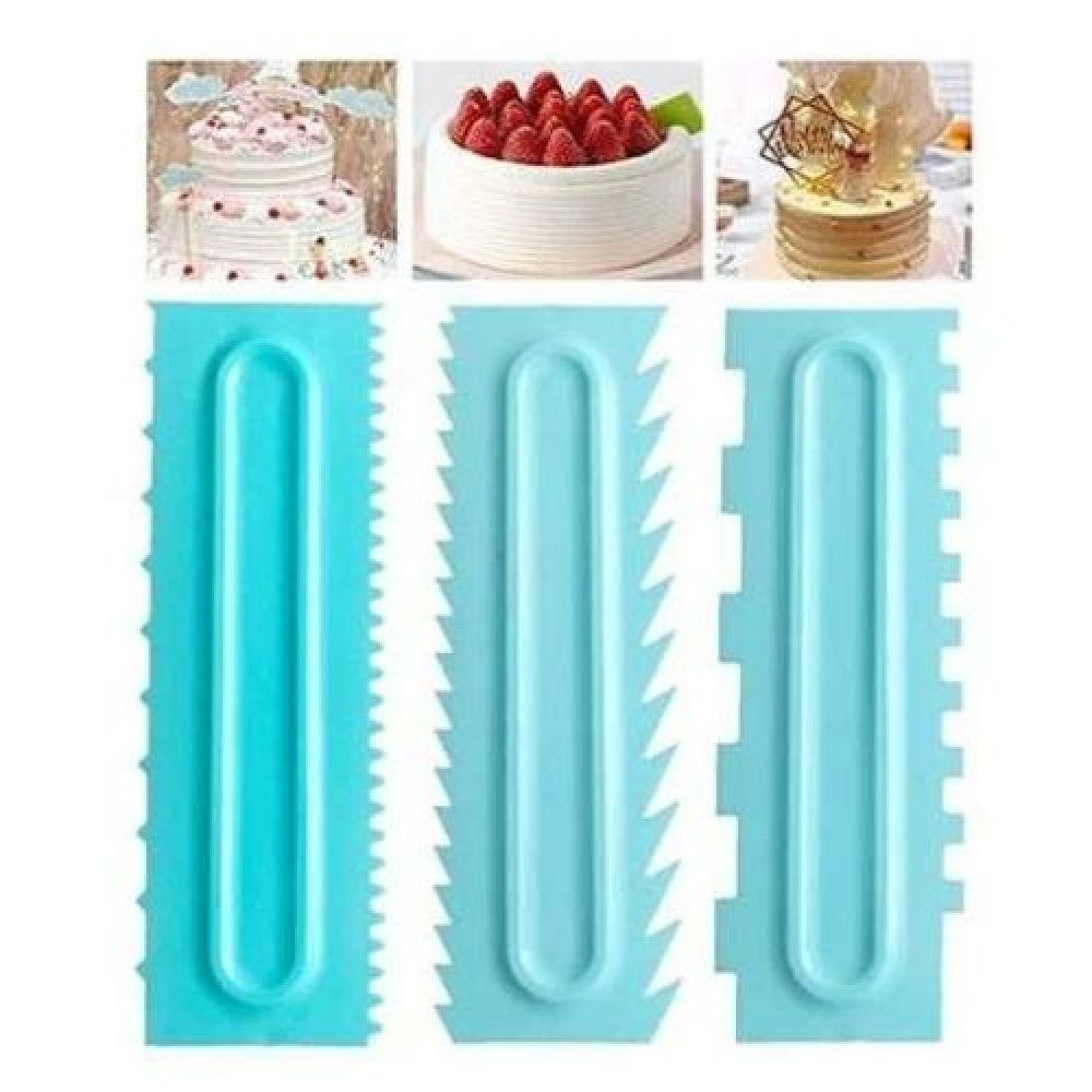 Buy 3 Pcs Plastic Cake Scraper Set (C Style) Online - ALLMYWISH.COM