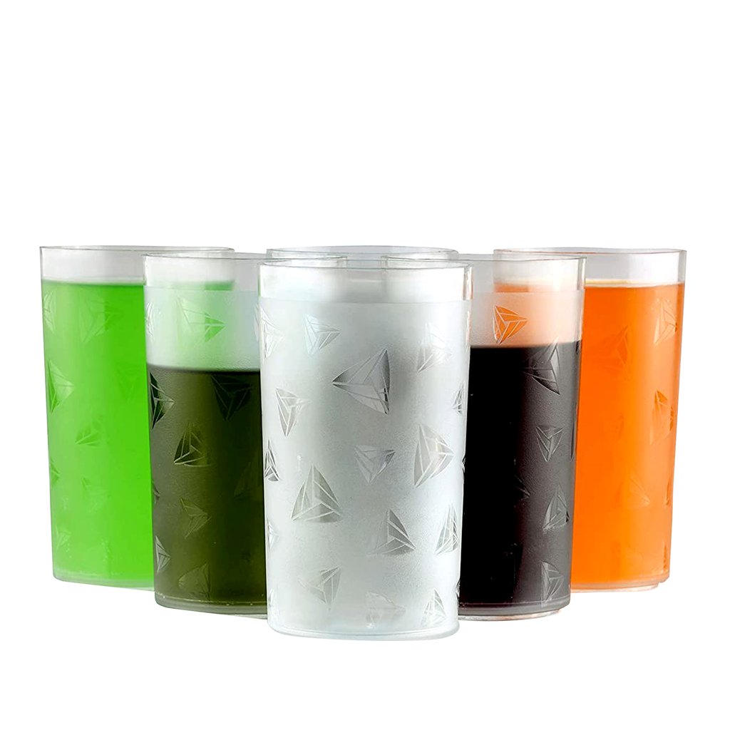 Buy Unbreakable Plastic Diamond Design Drinking Glass/Juice Glass Set ( Pack of 6) Online 