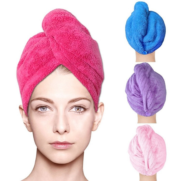 Buy Microfiber Towel/Dry Shower Caps/Bathrobe Hat/Magic Hair Wrap for Women