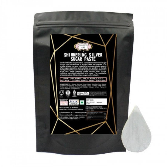 Buy Shimmering Silver Sugar Paste (900 Gms) - Confect Online - ALLMYWISH.COM