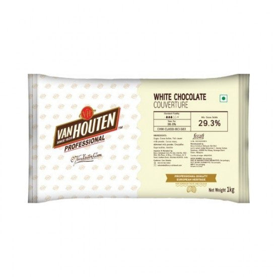 Buy Van Houten White Chocolate Couverture (29.3% Cocoa) - 1 Kg Online