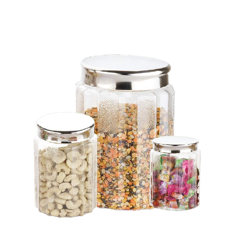 Buy Glass Jar Container  Cap (Set of 3) Online at ALLMYWISH.COM