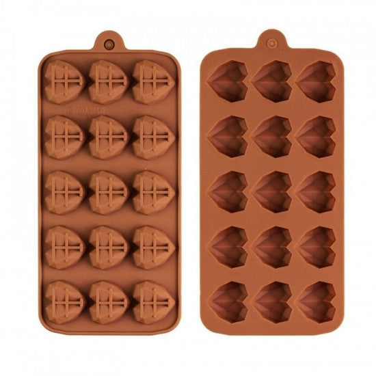 Buy Diamond Heart Shape (15 Cavity) Silicone Chocolate Mould Online