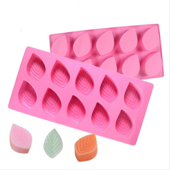 Buy Leaf Shape 10 Cavity Silicone Mould Online at ALLMYWISH.COM