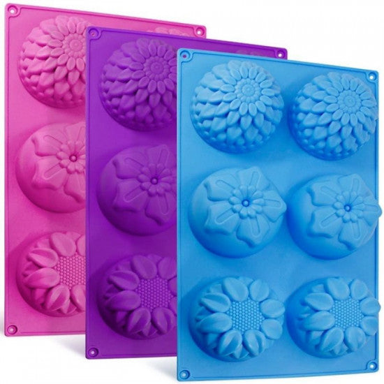 Buy 1 Pc - Mix Flower Design 6 Cavity Silicone Mould at ALLMYWISH.COM