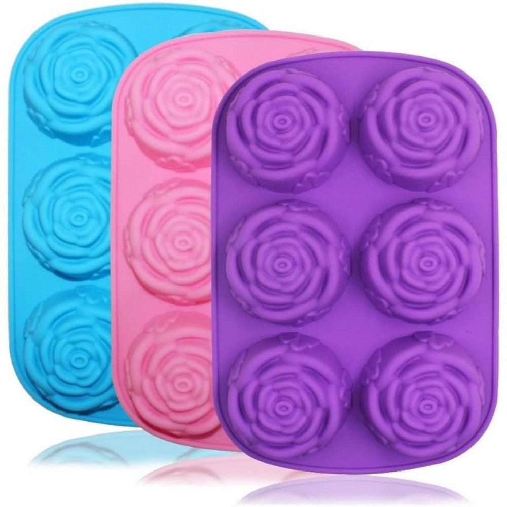 Buy Rose Shape 6 Cavity Silicone Mould Online at ALLMYWISH.COM