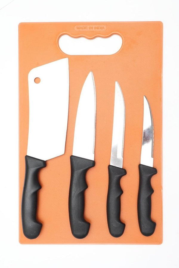 Buy Chopping Board with Knife Set (Pack of 5) Online at ALLMYWISH.COM