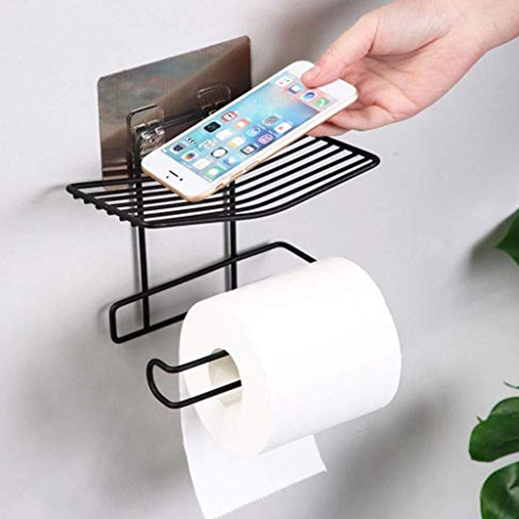 Buy Iron Self Adhesive Wall Mounted Tissue/Toilet Paper Holder Online