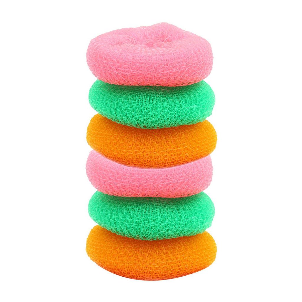 Buy Plastic Scrubber Round Nylon Scrubbers Big Size (Pack of 6) 