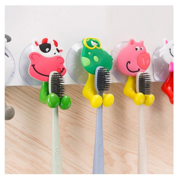 Buy 2 Pcs Cute Cartoon Animal Suction Toothbrush Holder - ALLMYWISH.COM