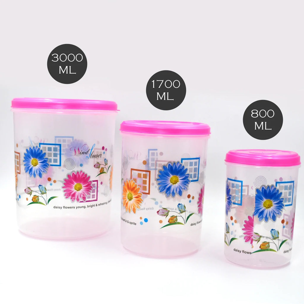 3 Pcs - Plastic Storage Kitchen Container - H03041