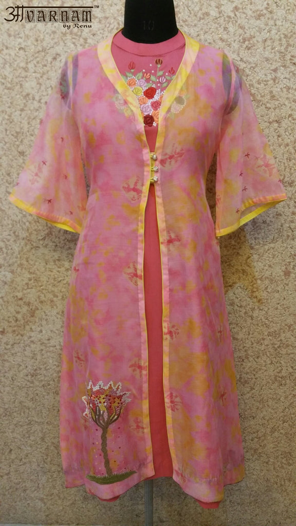 Aavarnam By Renu - Embroidered Shirt With Cape - 2533K00624 - ALL MY WISH
