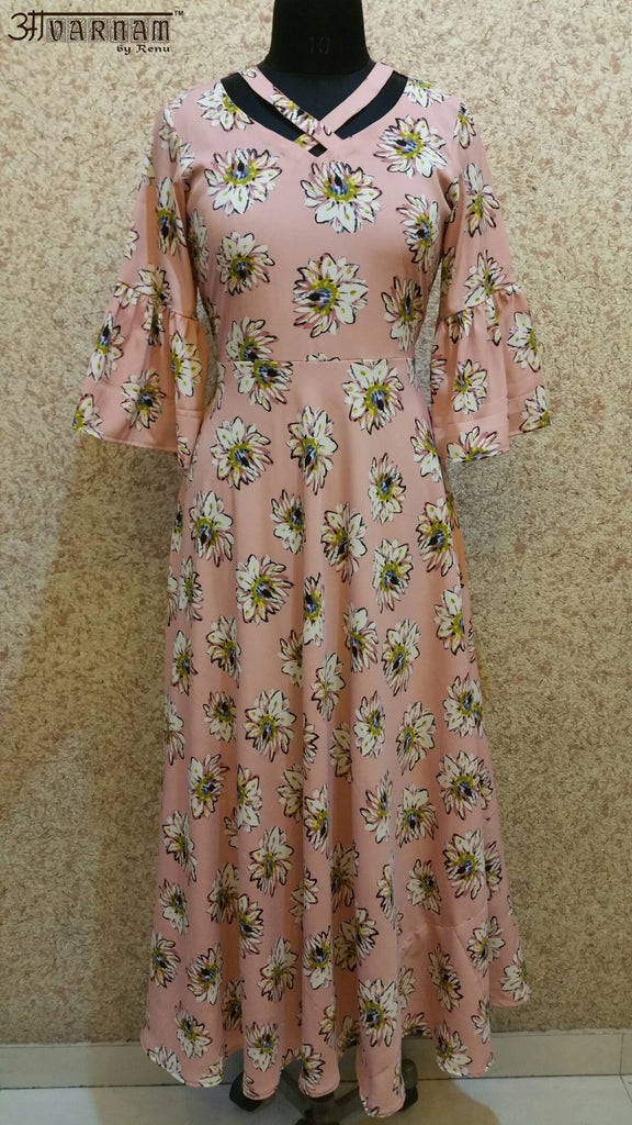 Aavarnam By Renu - Multi Color Flared Maxi Dress - EVVRK00666 - ALL MY WISH