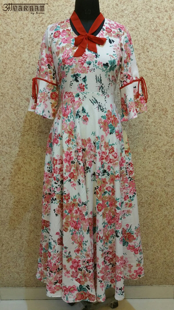 Aavarnam By Renu - Multi Colored Flared Maxi Dress - EVVRK00668 - ALL MY WISH