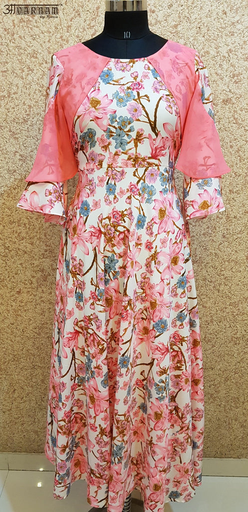 Aavarnam By Renu - Flared Maxi Dress - EBVRK00685 - ALL MY WISH