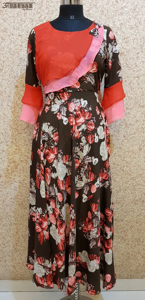 Aavarnam By Renu - Flared Maxi Dress - EIVRK00686 - ALL MY WISH