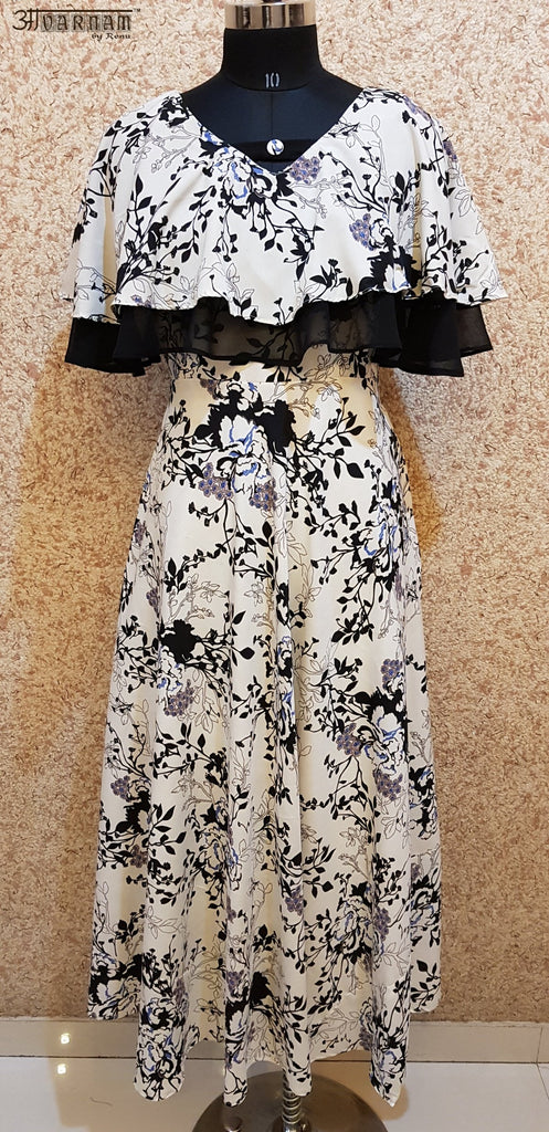 Aavarnam By Renu - Flared Maxi Dress - EIBRK00688 - ALL MY WISH