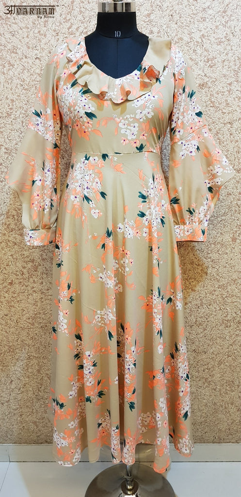 Aavarnam By Renu - Flared Maxi Dress - EDBRK00691 - ALL MY WISH