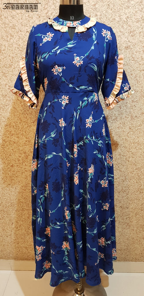 Aavarnam By Renu - Multi Color Flared Maxi Dress - EIVRK00698 - ALL MY WISH
