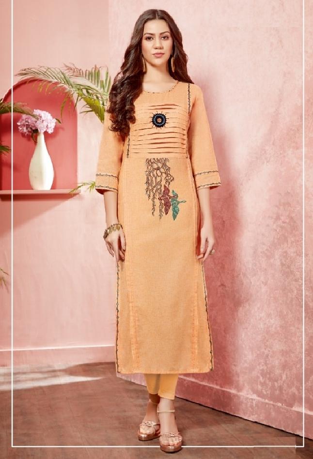 Embroidered Cotton Kurti - R00156 - ALL MY WISH