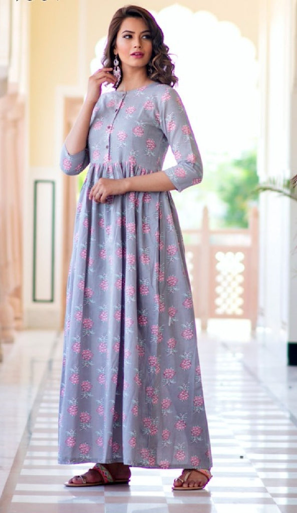 Flared Maslin Cotton Dress - R00190 - ALL MY WISH