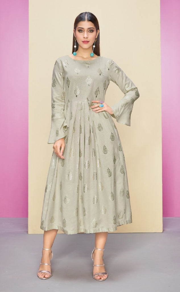 Semi - Formal Reyon Cotton Kurti - R00249 - ALL MY WISH