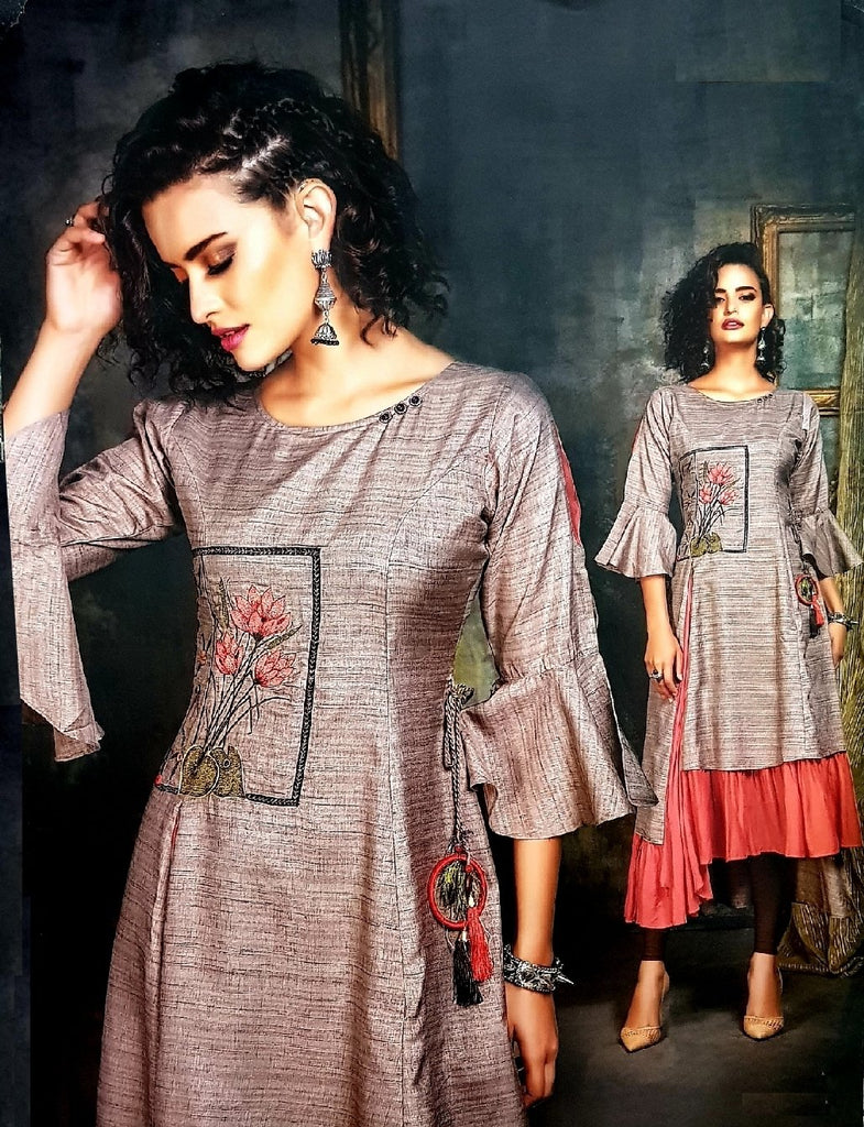 Embroidered Trendy and Stylish Kurti - R00294 - ALL MY WISH