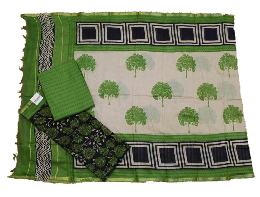 Block Printed Un-Stitch Suit - S00032 - ALL MY WISH