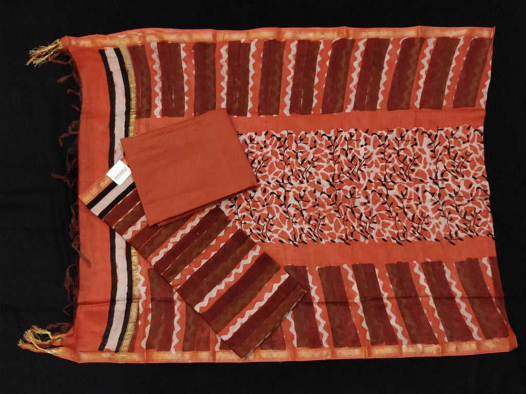 Block Printed Un-Stitch Suit - S00068 - ALL MY WISH