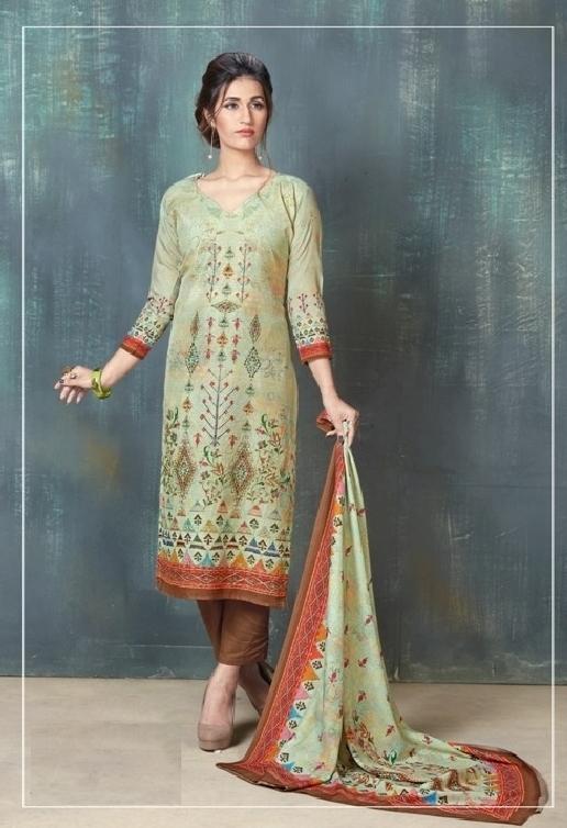 Embroidered Digital Printed Un-Stitch Suit - S00078 - ALL MY WISH