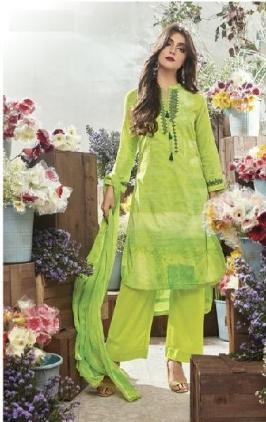 Embroidered Cotton Un-Stitch Suit - S00083 - ALL MY WISH