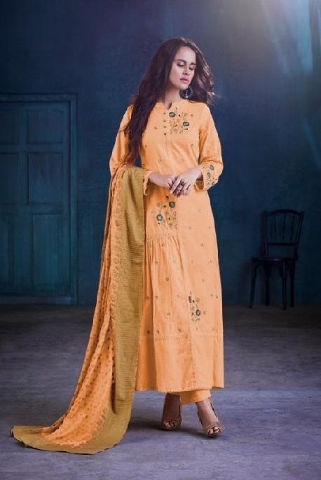 Cotton Embroidered Un-Stitch Suit - S00099 - ALL MY WISH