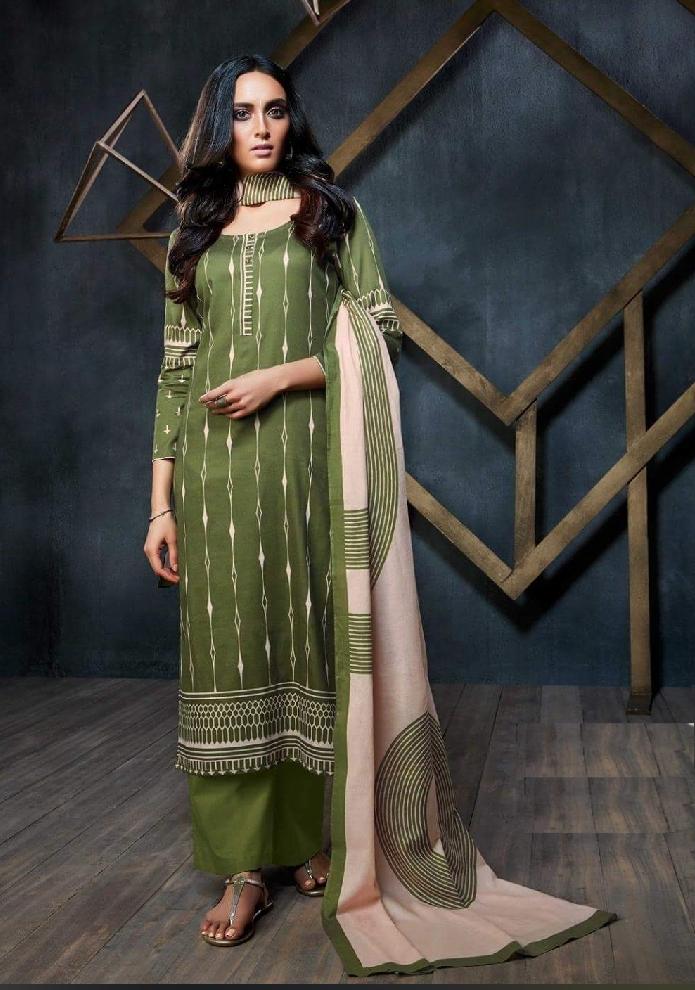 Geometric Printed Formal Glaze Cotton Un-Stitch Suit - S00120 - ALL MY WISH