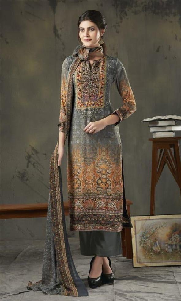 Woollen Printed Un-Stitch Suit - S00208 - ALL MY WISH