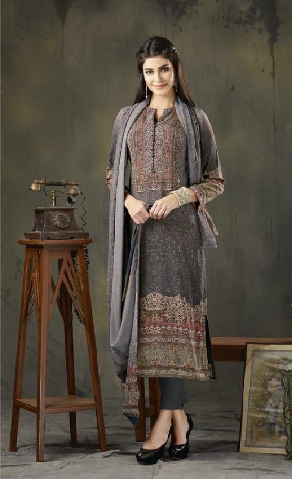 Woollen Printed Un-Stitch Suit - S00209 - ALL MY WISH