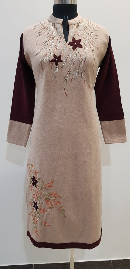 Embroidered Woollen Kurti - W00228 - ALL MY WISH